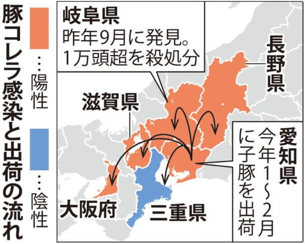 豚コレラは5府県へ感染拡大