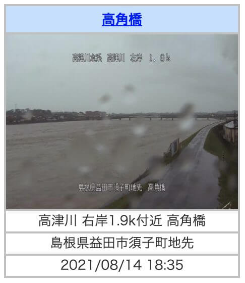 氾濫の恐れのある高津川の時間経過の水位のまとめ
